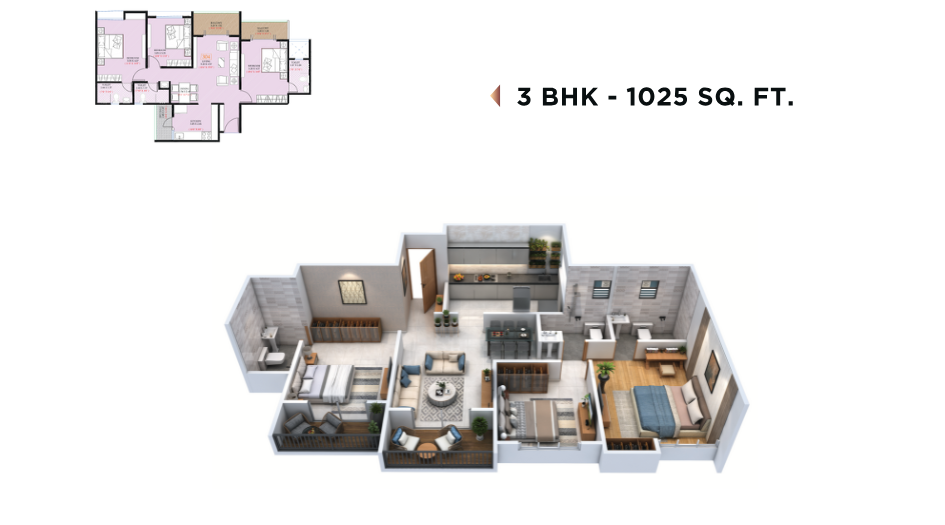 Eternity-Towers-Floor-Plan-3-BHK-1025-Sqft